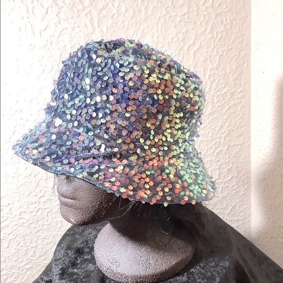 NWT Sequin Blue Bucket Hat - Picture 3 of 4